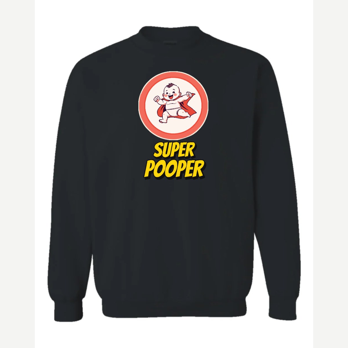 Super Pooper — Crewneck Sweatshirt / Black