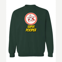 Super Pooper — Crewneck Sweatshirt / Forest Green