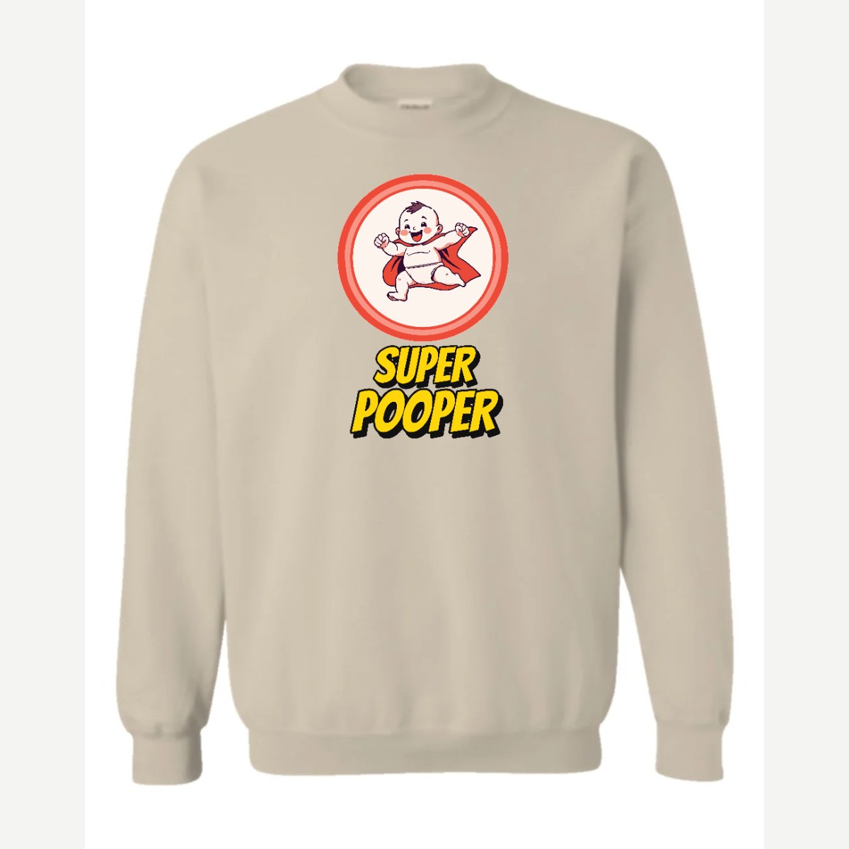 Super Pooper — Crewneck Sweatshirt / Sand