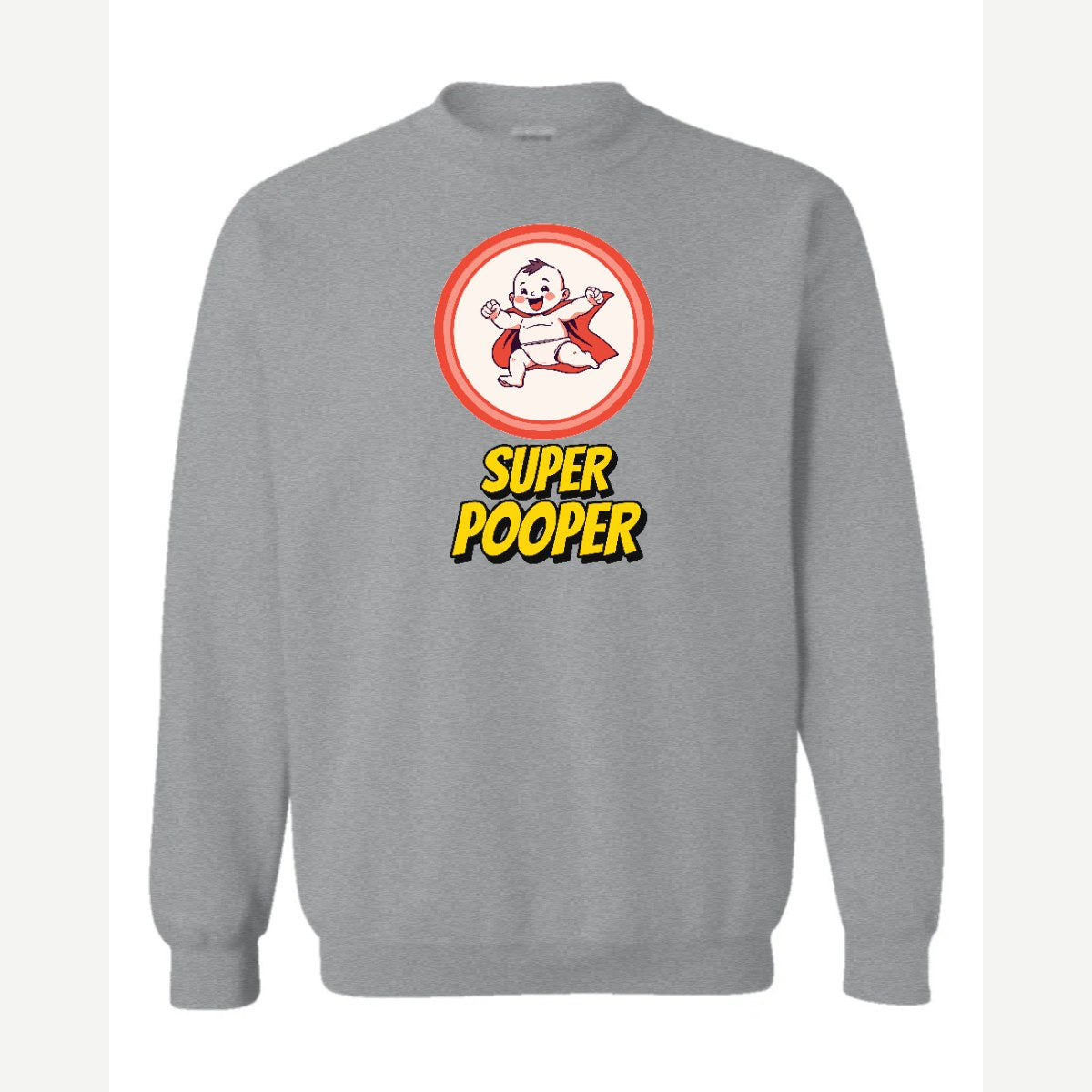 Super Pooper — Crewneck Sweatshirt / Sport Grey