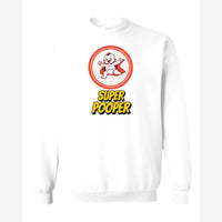 Super Pooper — Crewneck Sweatshirt / White