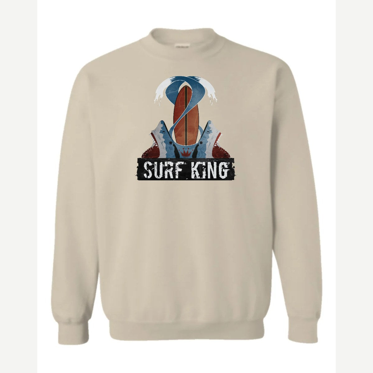 Surf King — Crewneck Sweatshirt / Sand
