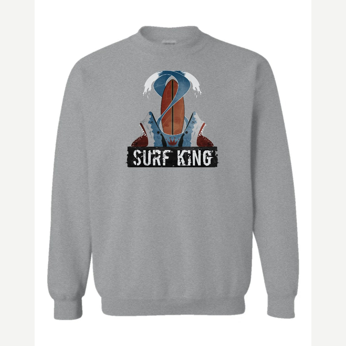 Surf King — Crewneck Sweatshirt / Sport Grey