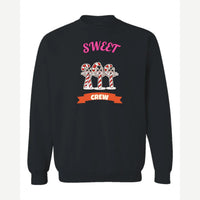 Sweet Crew (Candy Canes) — Crewneck Sweatshirt / Black