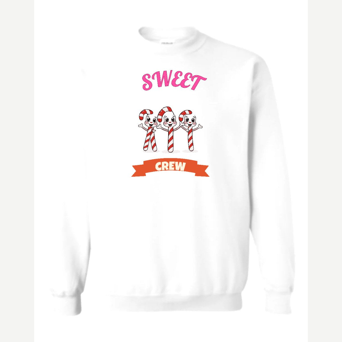 Sweet Crew (Candy Canes) — Crewneck Sweatshirt / White