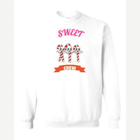 Sweet Crew (Candy Canes) — Crewneck Sweatshirt / White