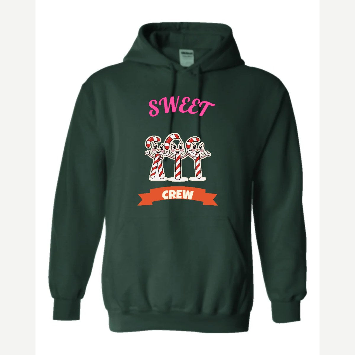 Sweet Crew (Candy Canes) — Hoodie / Forest Green