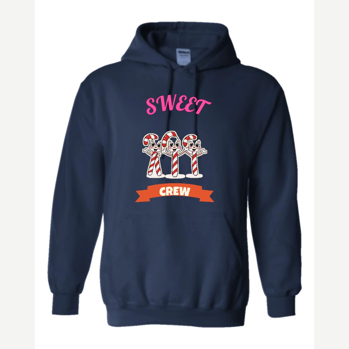 Sweet Crew (Candy Canes) — Hoodie / Navy