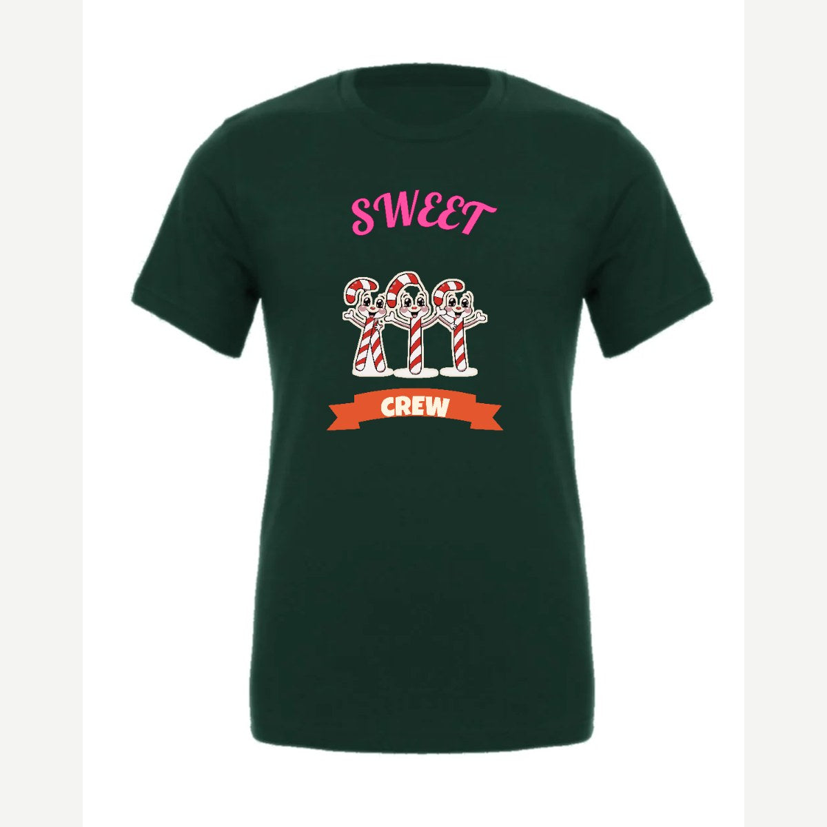Sweet Crew (Candy Canes) — Premium Tee / Forest