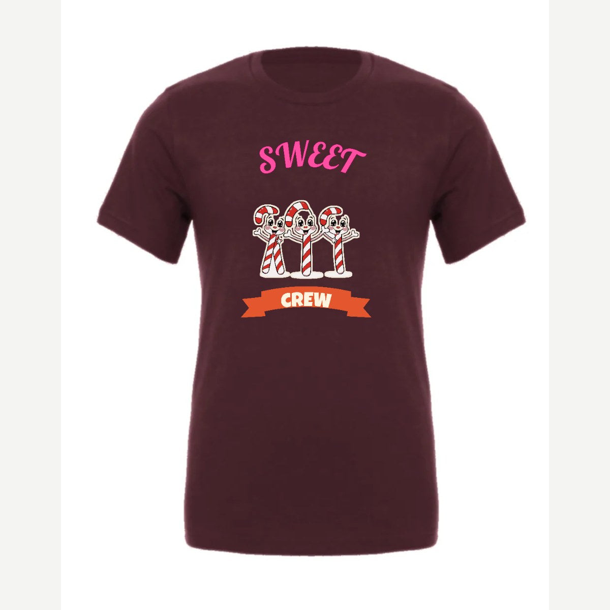 Sweet Crew (Candy Canes) — Premium Tee / Maroon