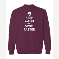 Swim Faster — Crewneck Sweatshirt / Maroon
