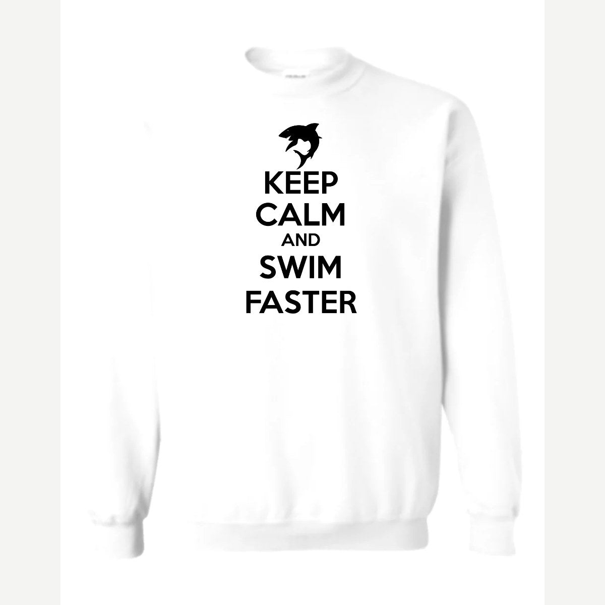 Swim Faster — Crewneck Sweatshirt / White