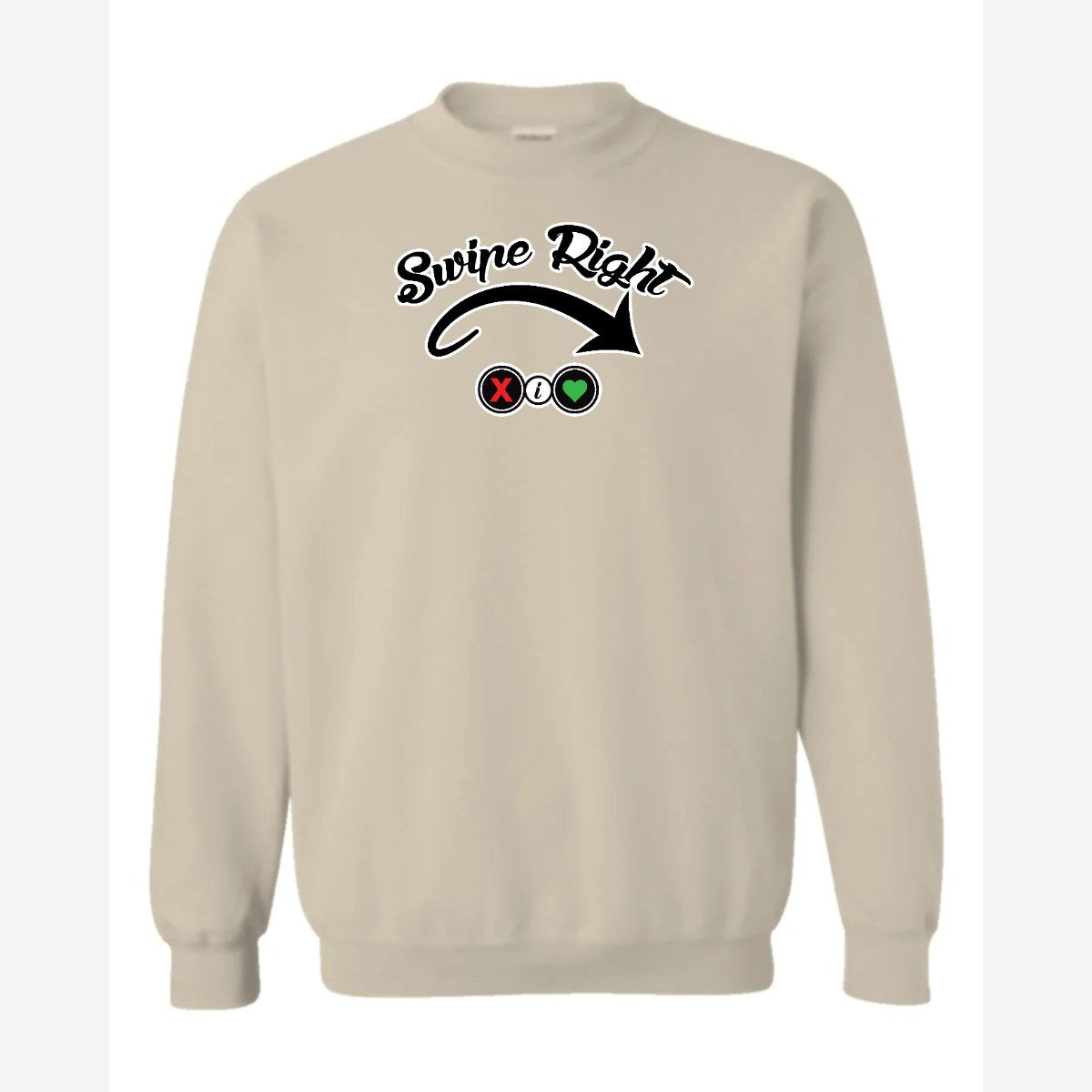 Swipe Right — Crewneck Sweatshirt / Sand