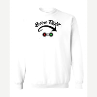 Swipe Right — Crewneck Sweatshirt / White