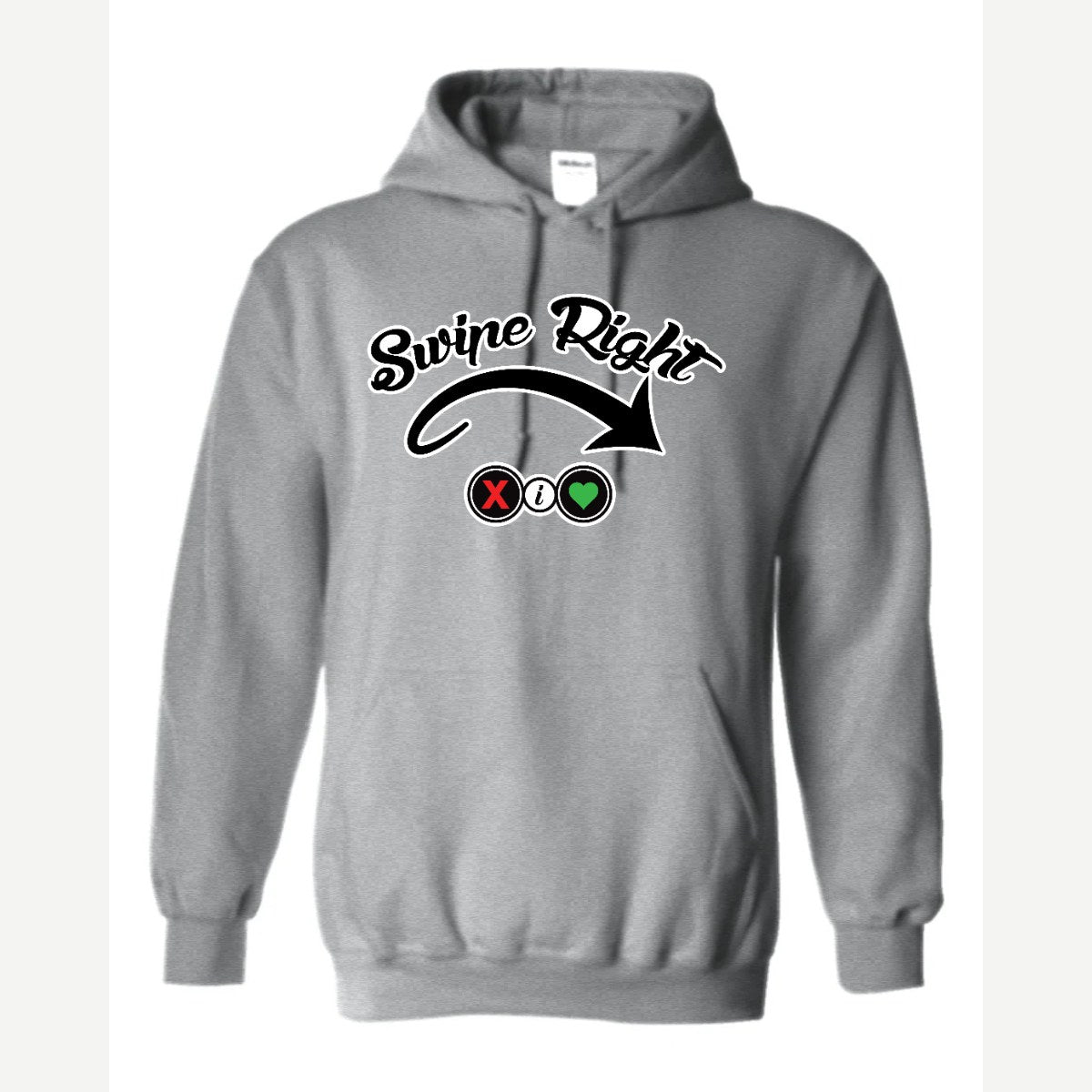 Swipe Right — Hoodie / Sport Grey