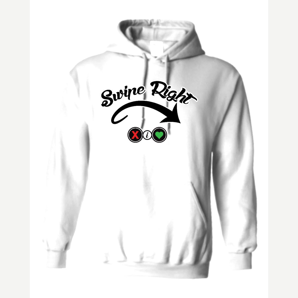 Swipe Right — Hoodie / White