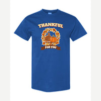 Thankful for You (Turkey & Pumpkin) — Classic Tee / Royal