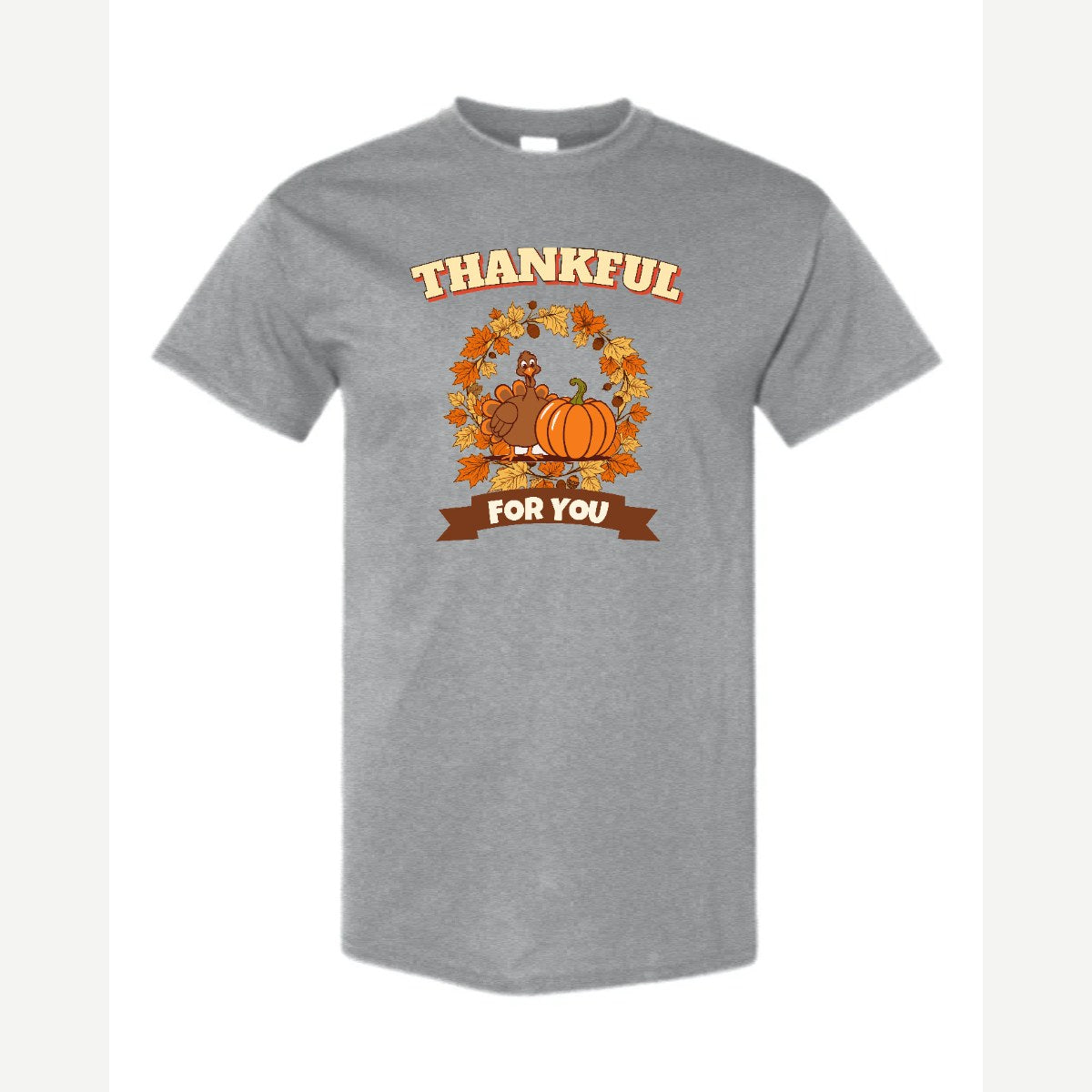Thankful for You (Turkey & Pumpkin) — Classic Tee / Sport Grey