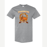 Thankful for You (Turkey & Pumpkin) — Classic Tee / Sport Grey