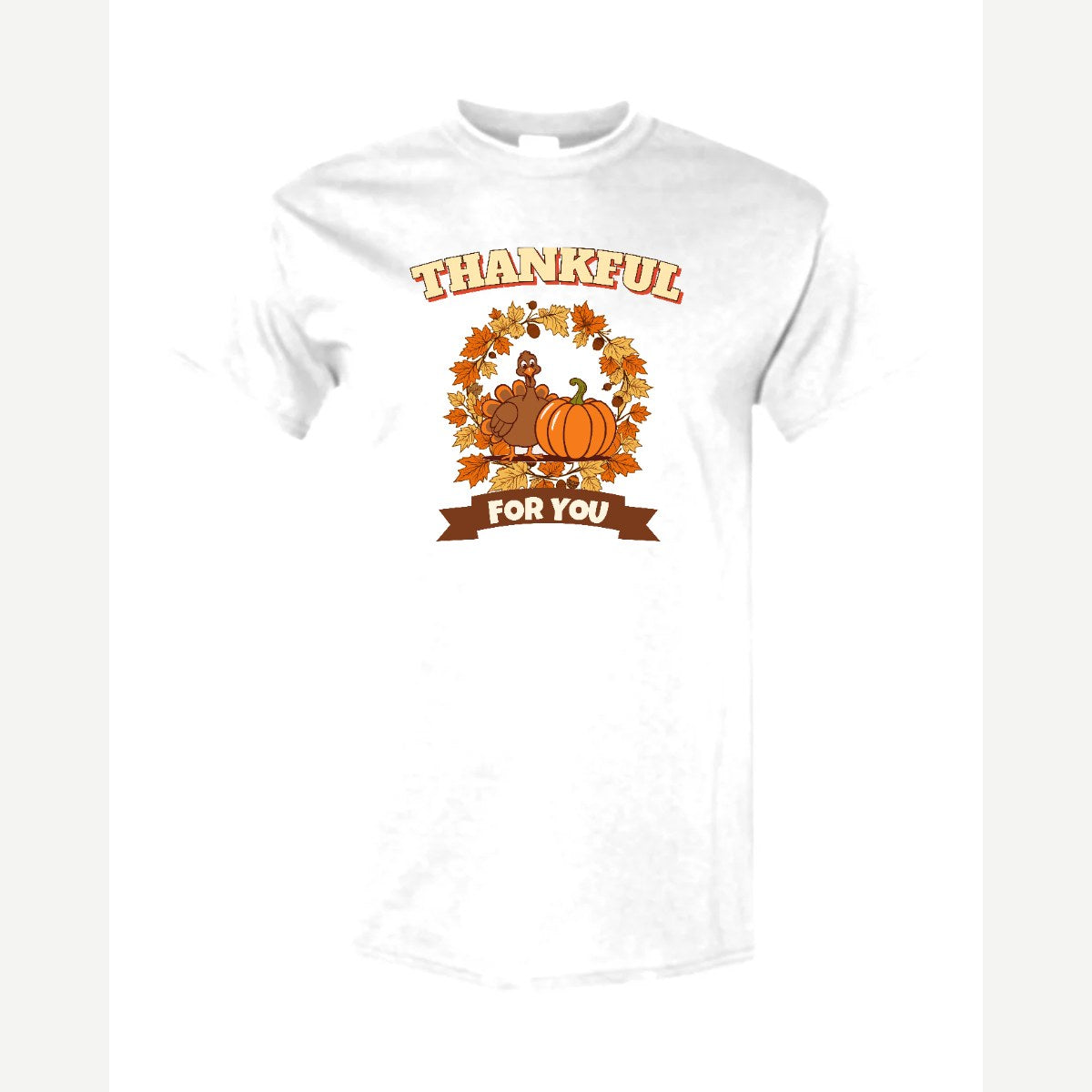 Thankful for You (Turkey & Pumpkin) — Classic Tee / White