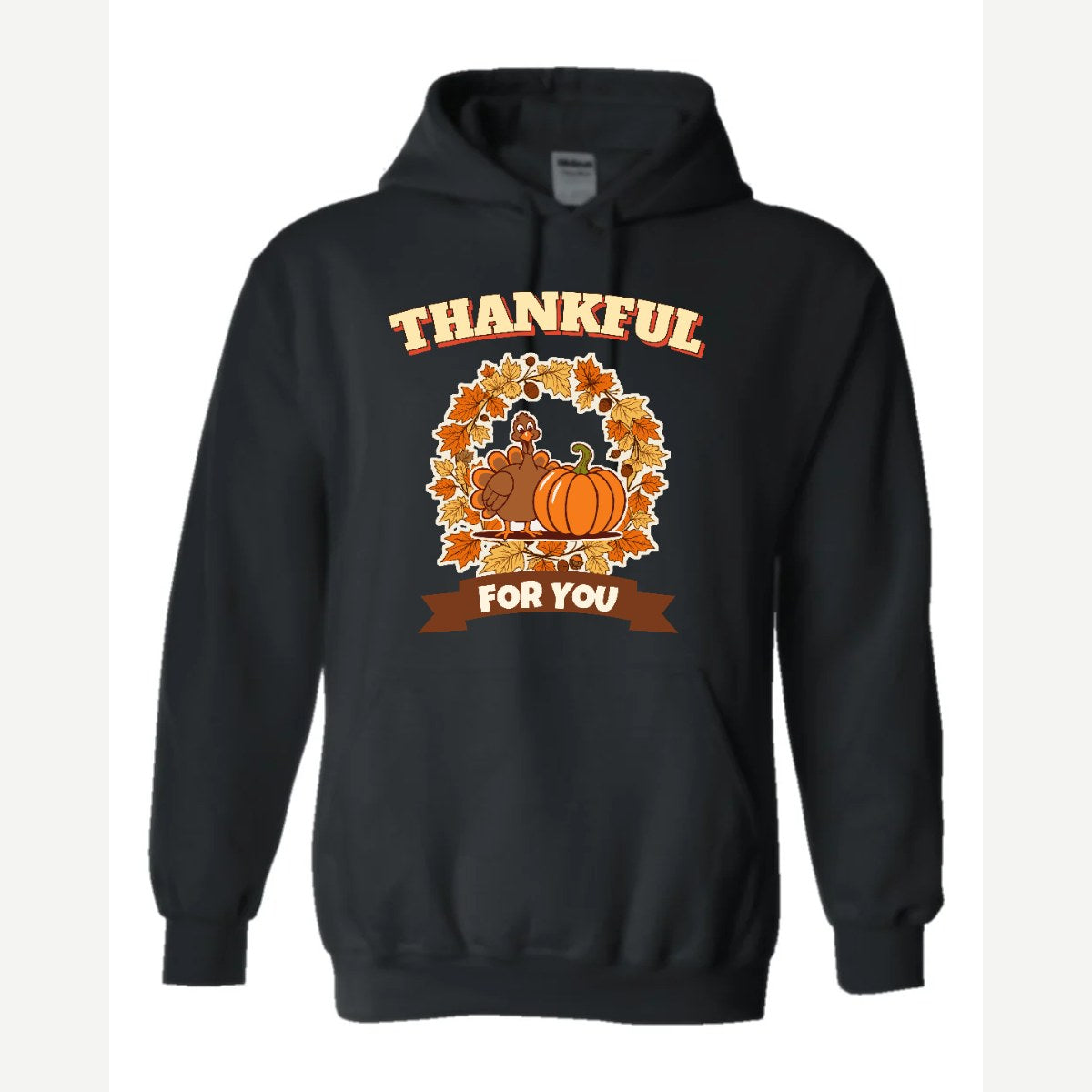 Thankful for You (Turkey & Pumpkin) — Hoodie / Black