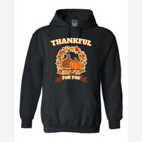 Thankful for You (Turkey & Pumpkin) — Hoodie / Black