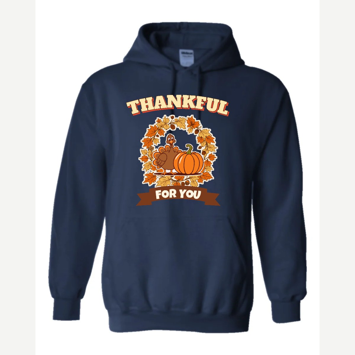 Thankful for You (Turkey & Pumpkin) — Hoodie / Navy