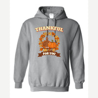 Thankful for You (Turkey & Pumpkin) — Hoodie / Sport Grey