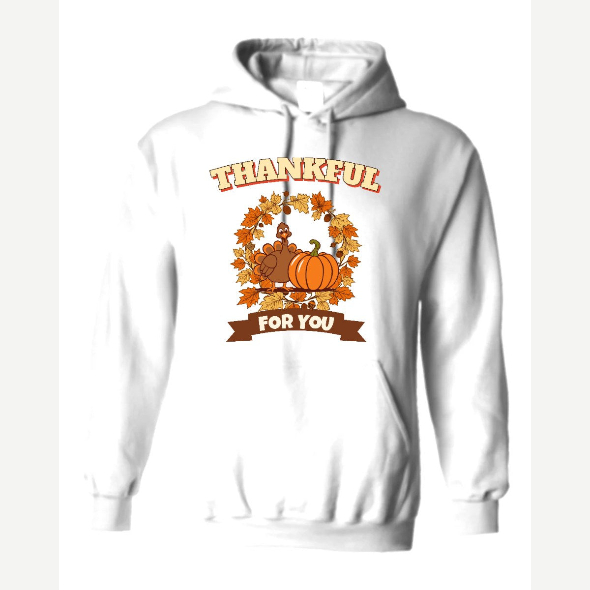 Thankful for You (Turkey & Pumpkin) — Hoodie / White