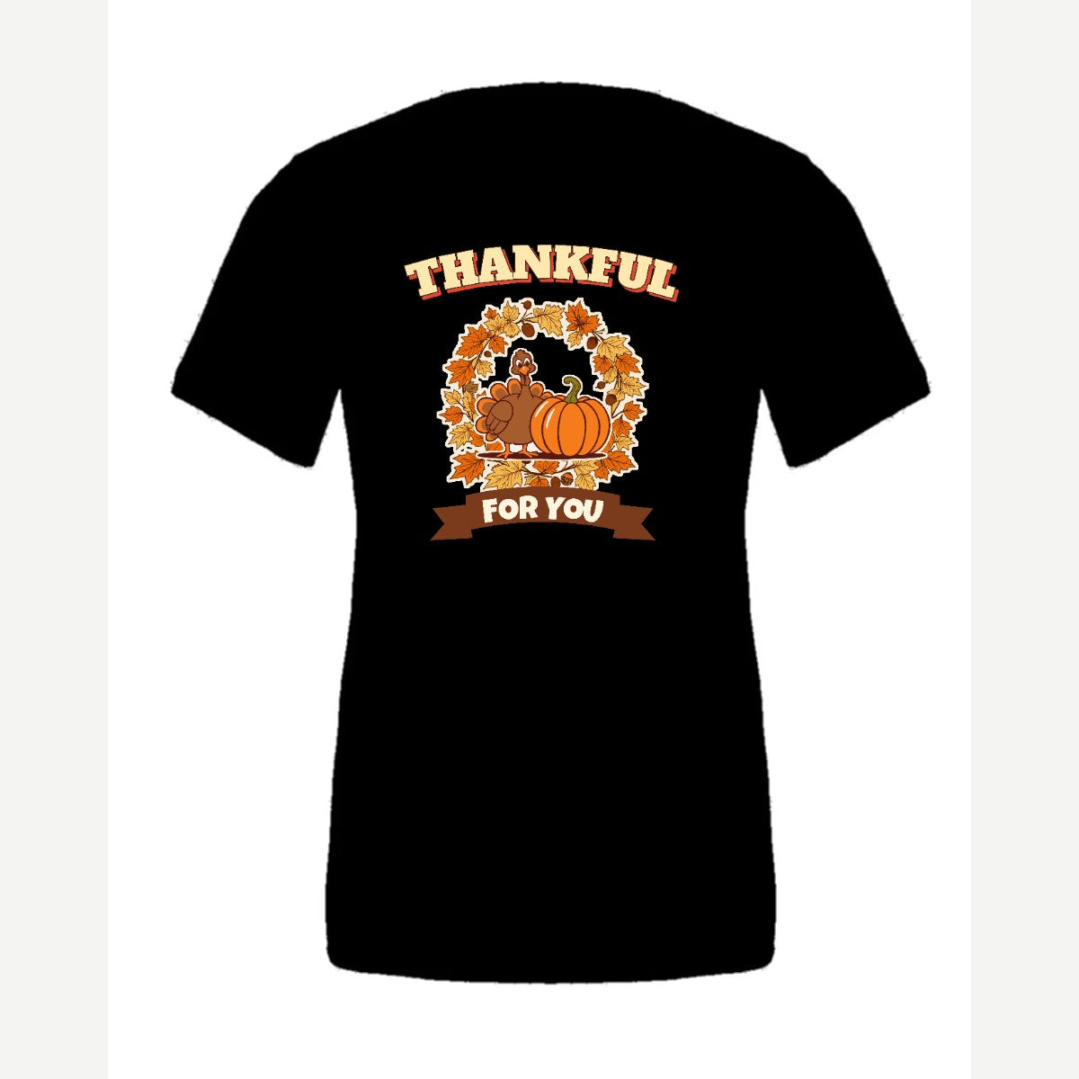 Thankful for You (Turkey & Pumpkin) — Premium Tee / Black