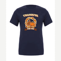 Thankful for You (Turkey & Pumpkin) — Premium Tee / Navy