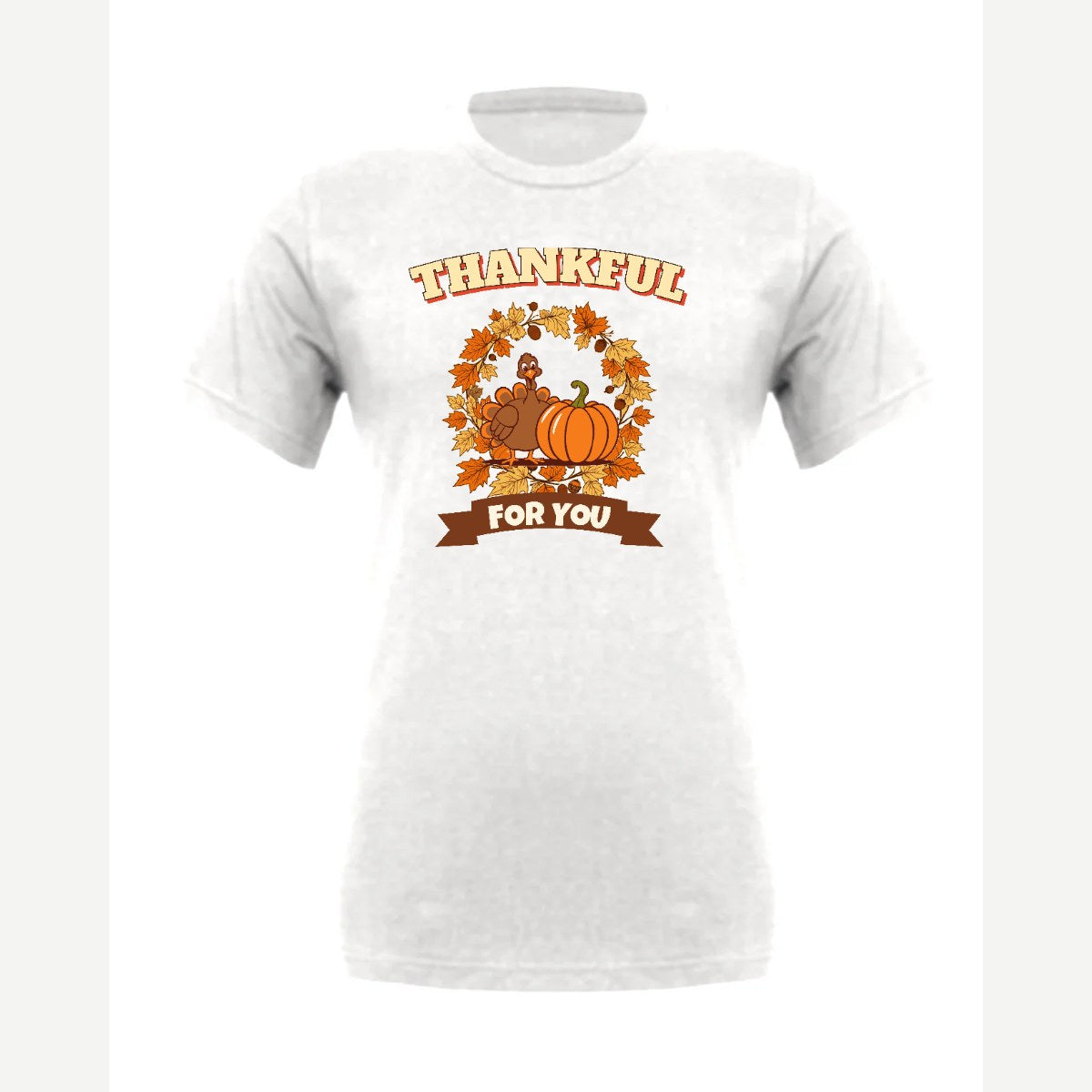 Thankful for You (Turkey & Pumpkin) — Premium Tee / White