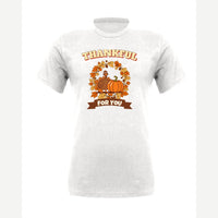 Thankful for You (Turkey & Pumpkin) — Premium Tee / White