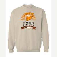 Thankful Grateful Stuffed — Crewneck Sweatshirt / Sand