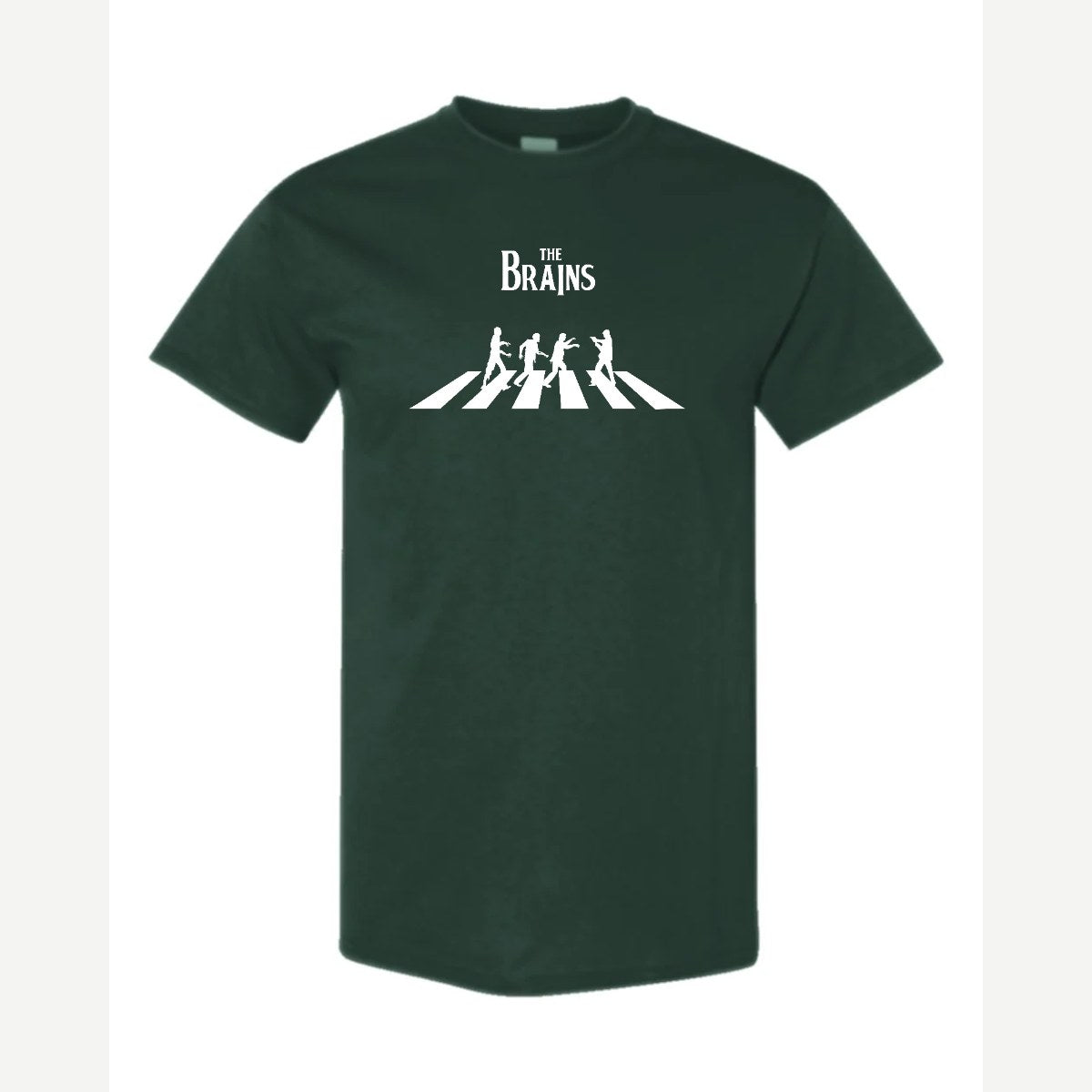 The Brains (Zombie Crosswalk) — Classic Tee / Forest Green