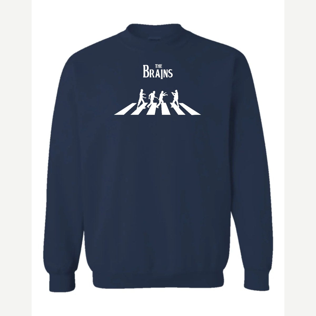 The Brains (Zombie Crosswalk) — Crewneck Sweatshirt / Navy