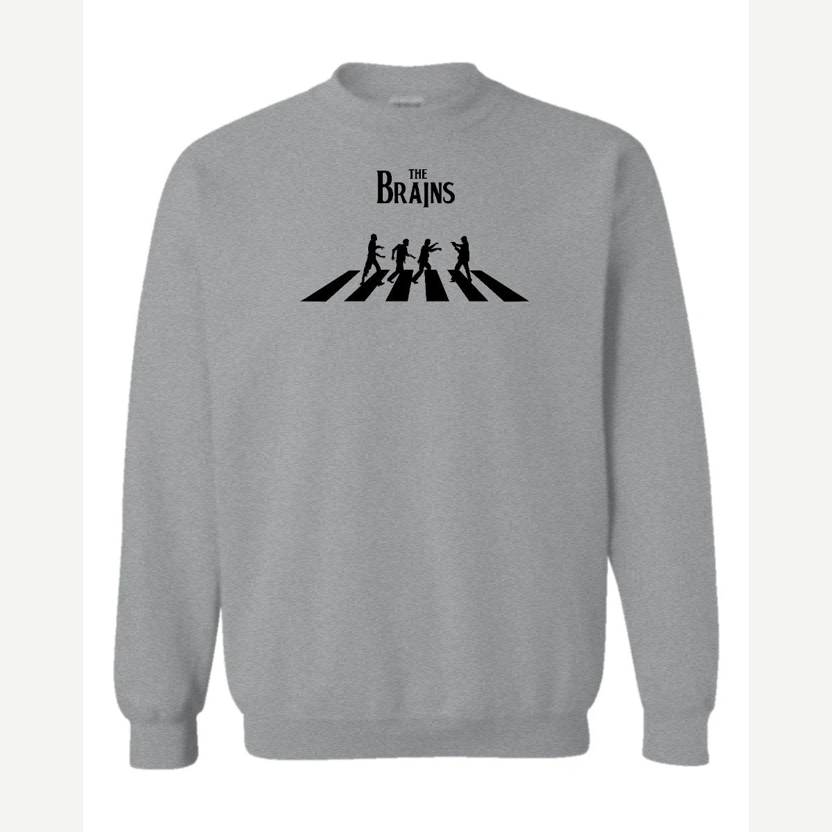 The Brains (Zombie Crosswalk) — Crewneck Sweatshirt / Sport Grey