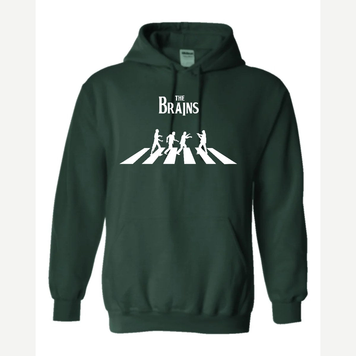 The Brains (Zombie Crosswalk) — Hoodie / Forest Green