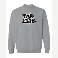 Thug Life → Hug Life — Crewneck Sweatshirt / Sport Grey