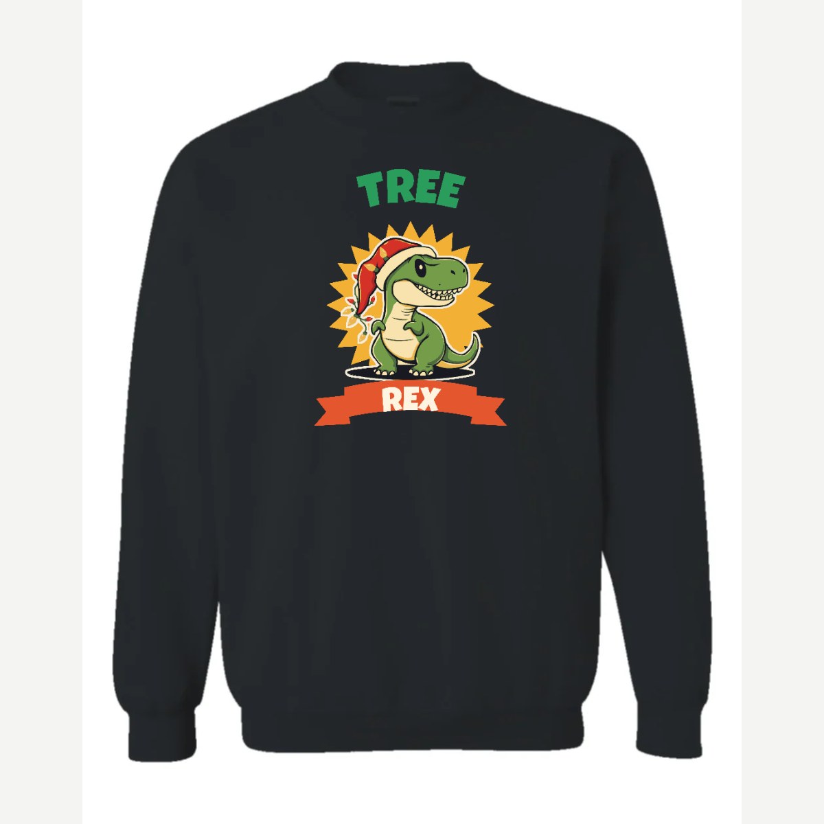 Tree Rex — Crewneck Sweatshirt / Black
