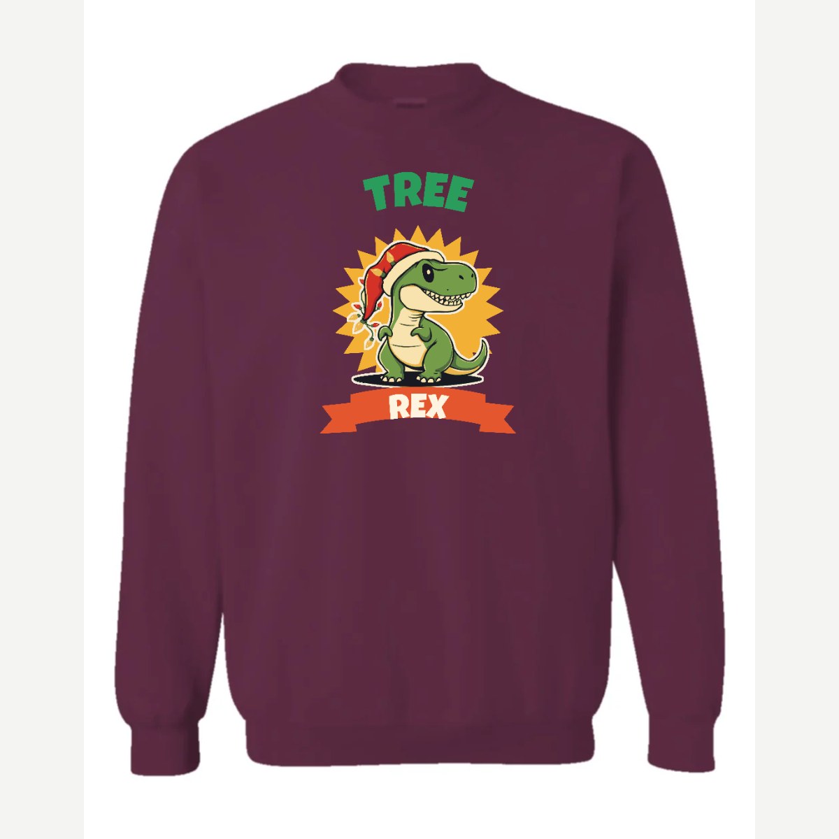 Tree Rex — Crewneck Sweatshirt / Maroon