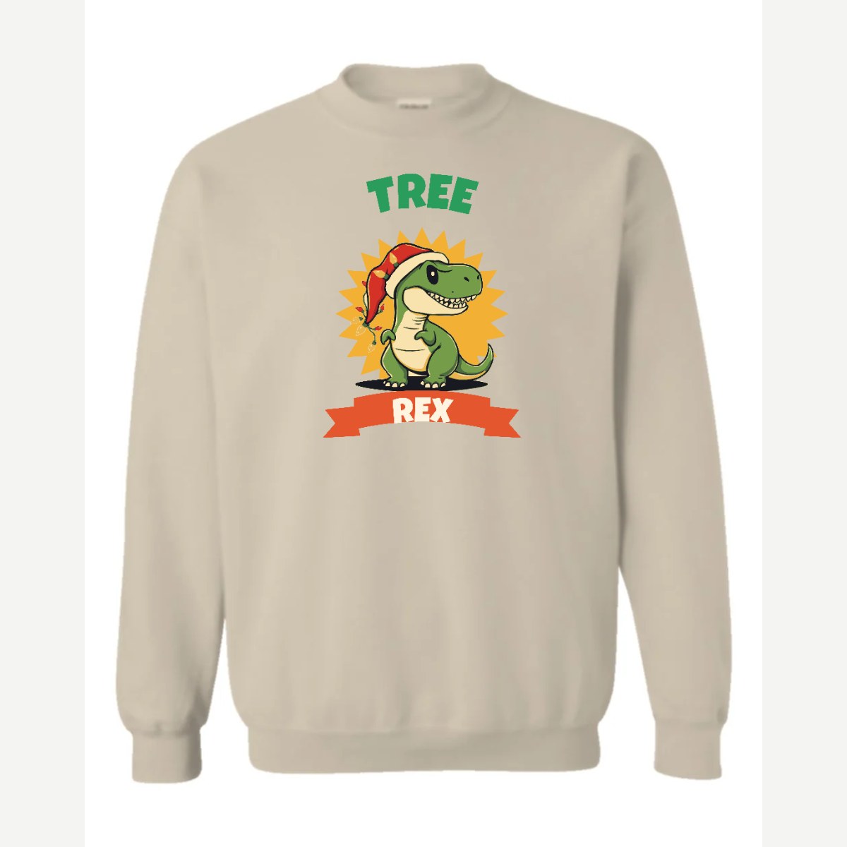 Tree Rex — Crewneck Sweatshirt / Sand