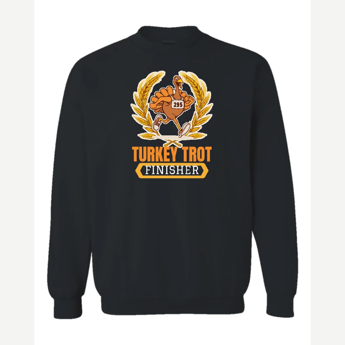 Turkey Trot Finisher — Crewneck Sweatshirt / Black