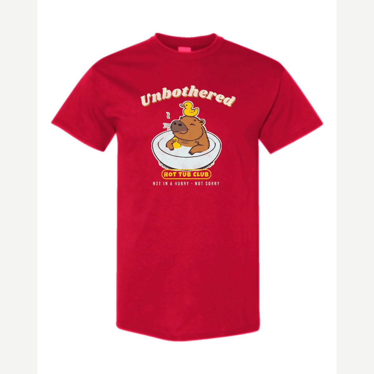 Unbothered Capybara Hot Tub Club — Classic Tee / Red