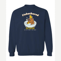 Unbothered Capybara Hot Tub Club — Crewneck Sweatshirt / Navy