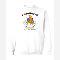 Unbothered Capybara Hot Tub Club — Crewneck Sweatshirt / White