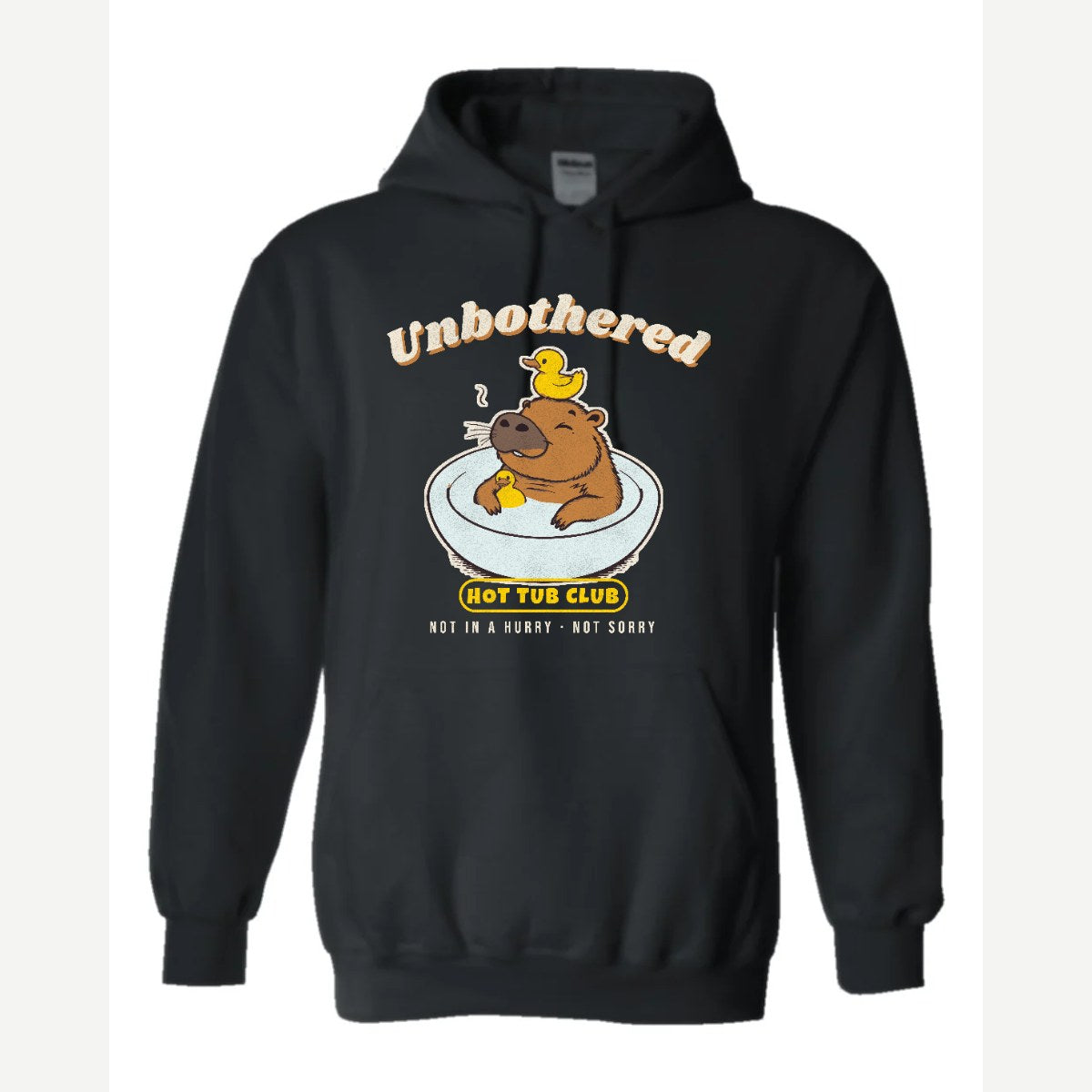 Unbothered Capybara Hot Tub Club — Hoodie / Black