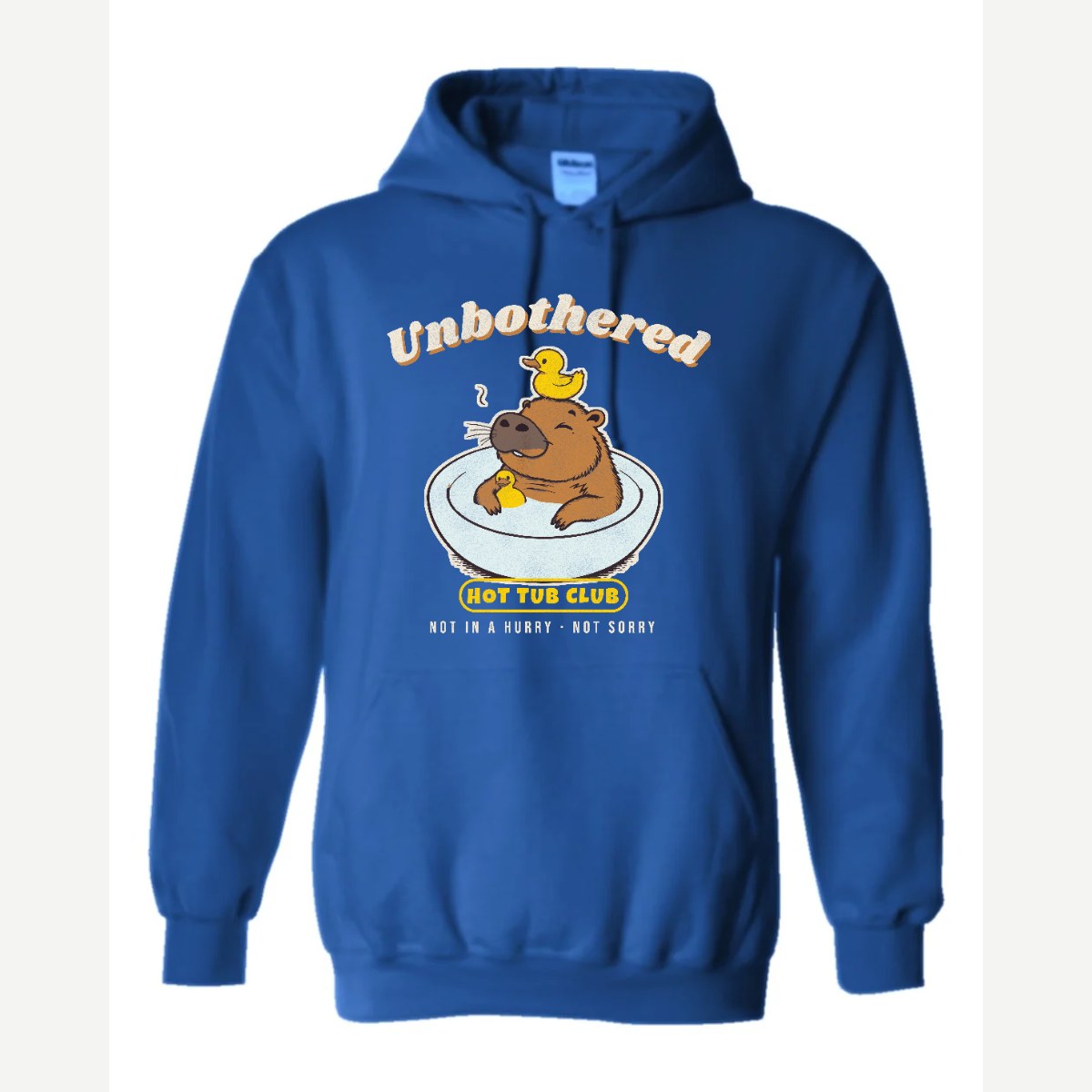 Unbothered Capybara Hot Tub Club — Hoodie / Royal