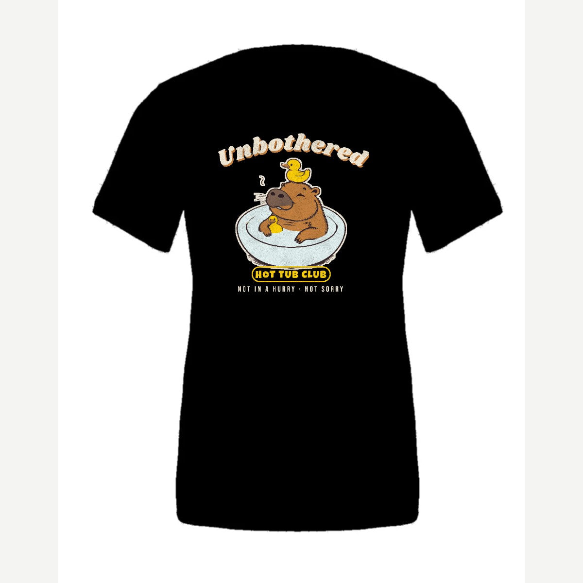 Unbothered Capybara Hot Tub Club — Premium Tee / Black