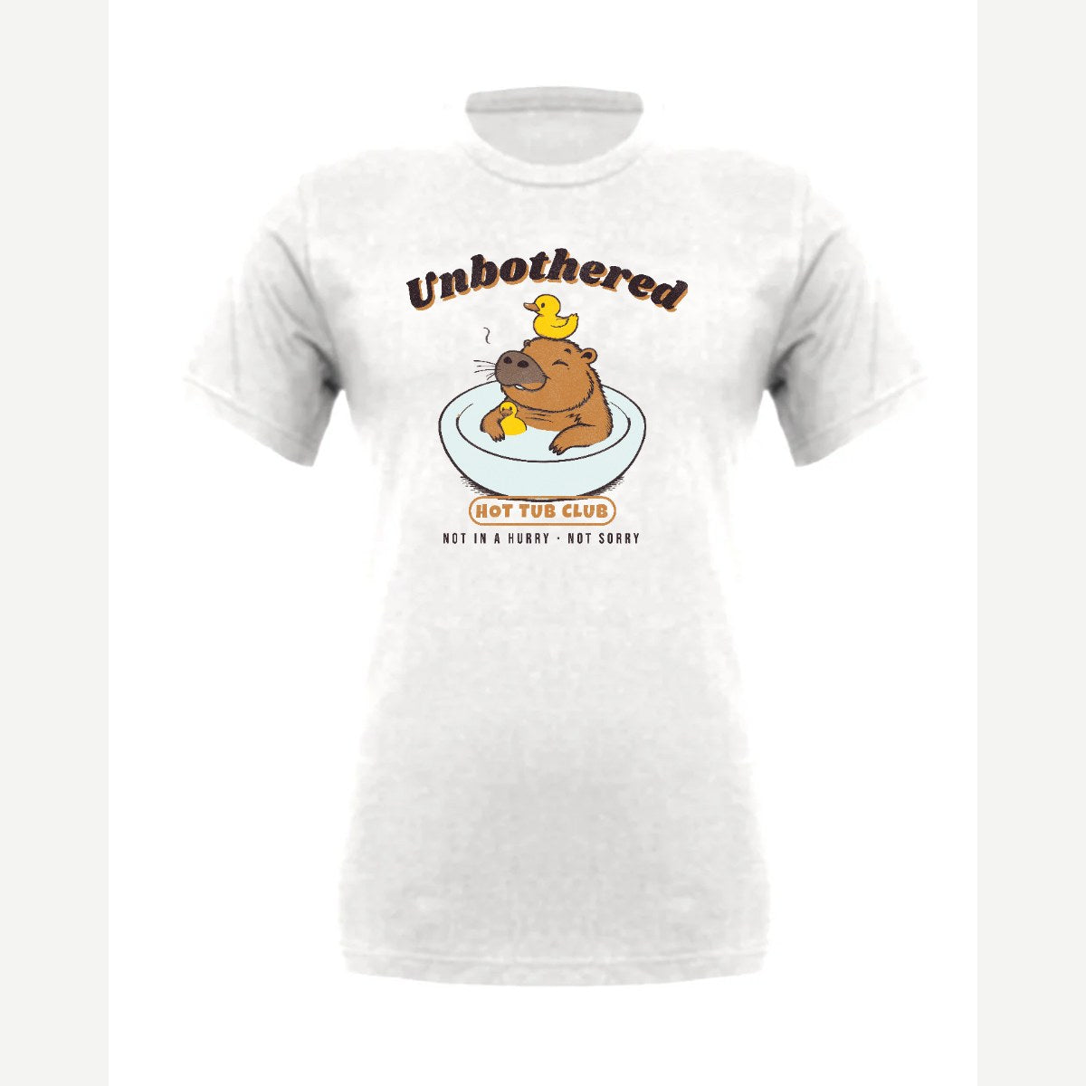 Unbothered Capybara Hot Tub Club — Premium Tee / White